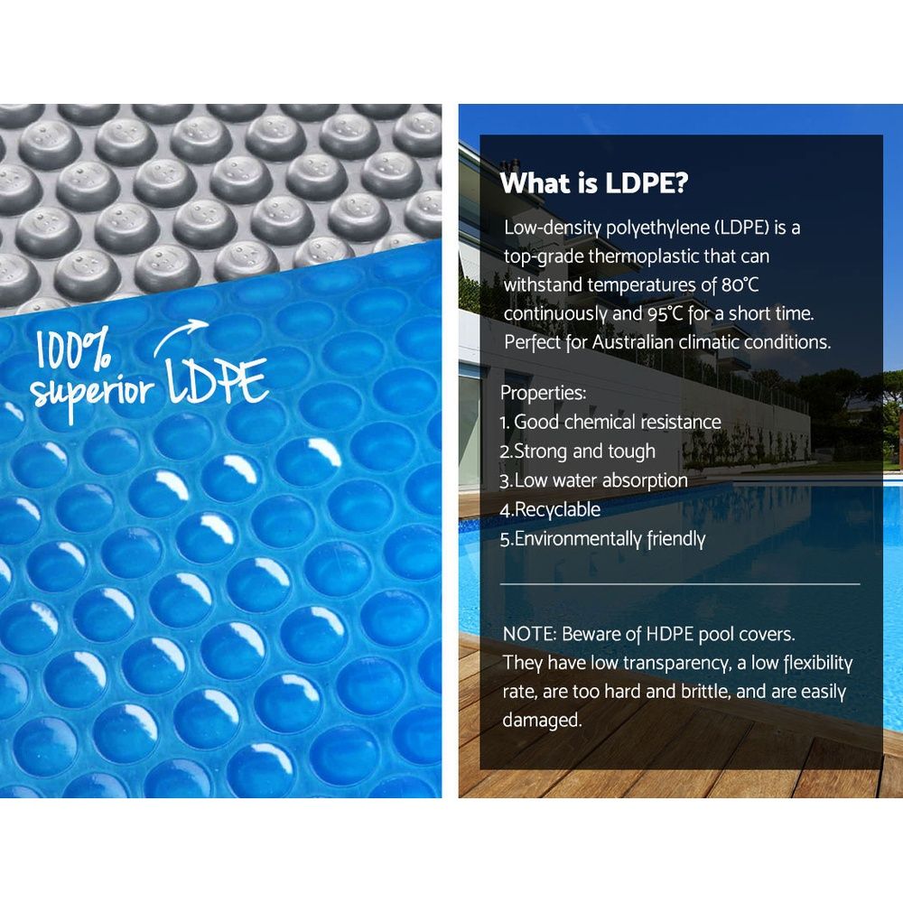 Aquabuddy Pool Cover 500 Micron 10.5x4.2m Silver Swimming Pool Solar Blanket 5.5m Blue Roller — image 4