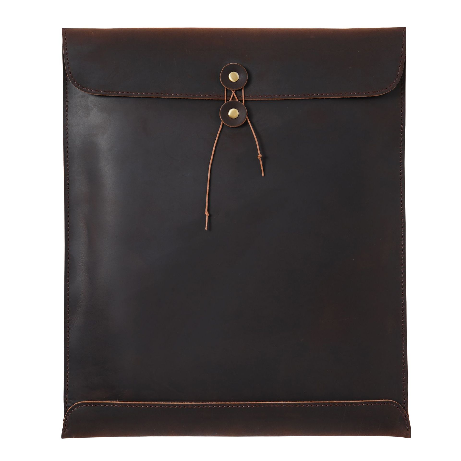 Coffee Premium Genuine Top Grain Leather A4 Document Folder - Vintage Handcrafted Portfolio Bag & File Organizer for Business and Office