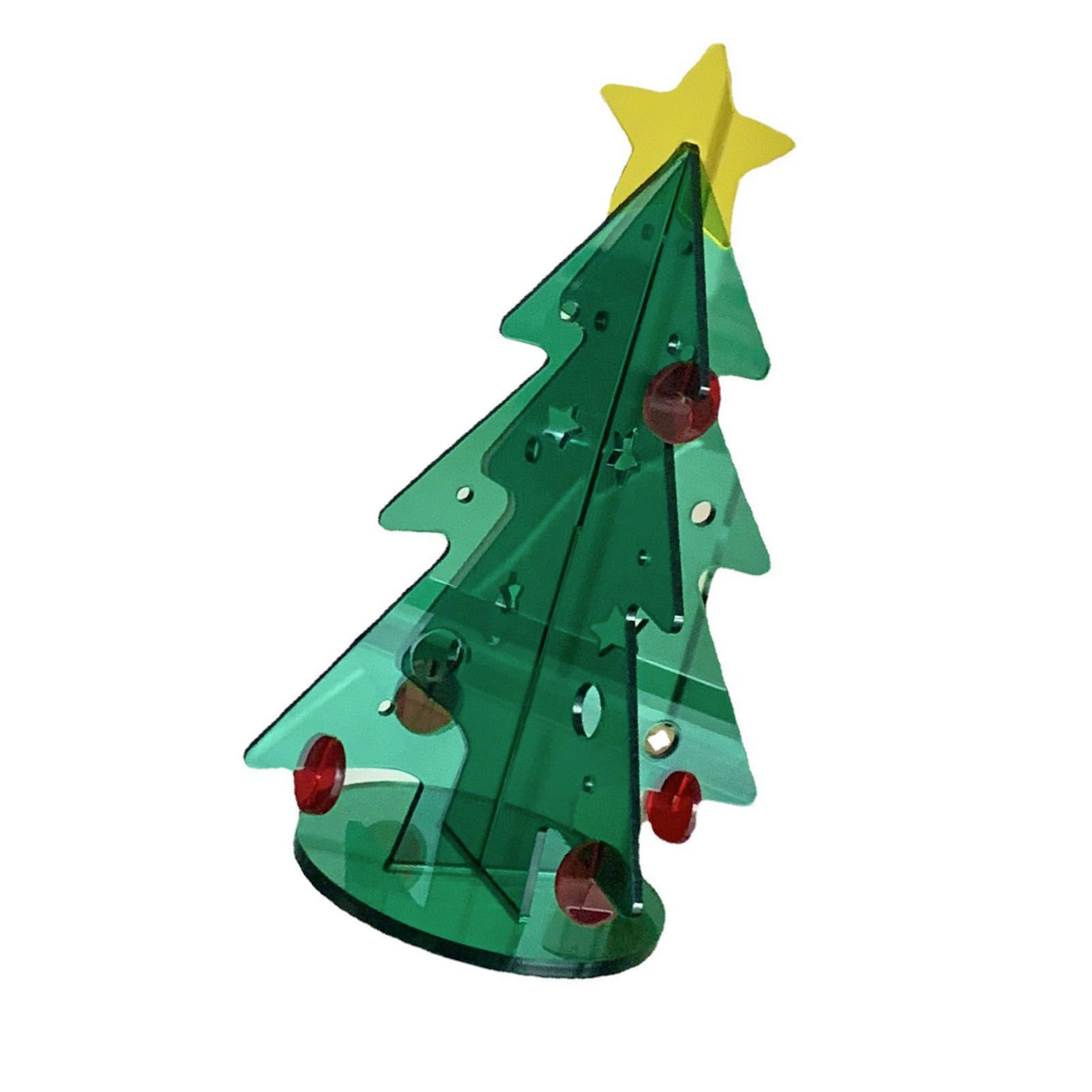 Acrylic Christmas Tree DIY Kit Mini Simple Installation Desktop Christmas Tree for Gift Decoration M 145x195mm — image 4