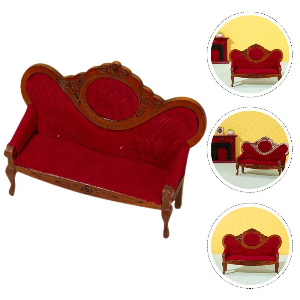 Dollhouse Sofa Dollhouse Living Room Furniture 1 12 Scale Dollhouse Furniture Mini Chairs for Crafts Miniture House Furniture โ image 2