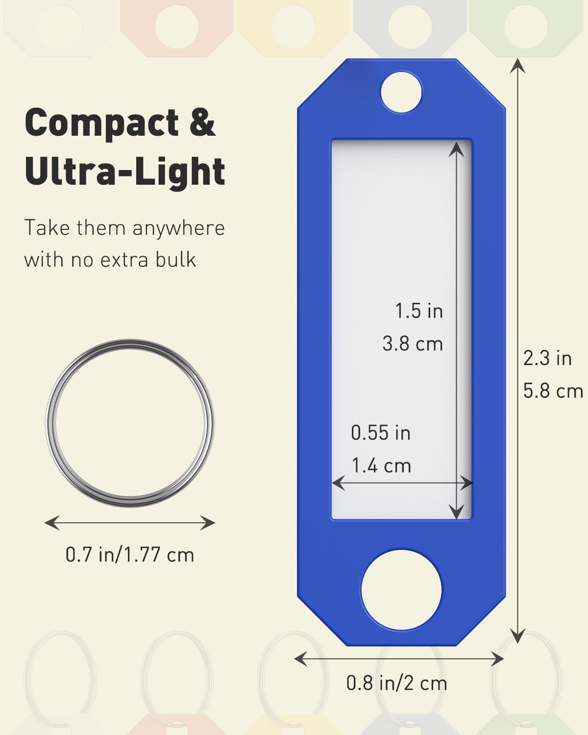 Plastic Key Identifiers with Split Ring โ image 3