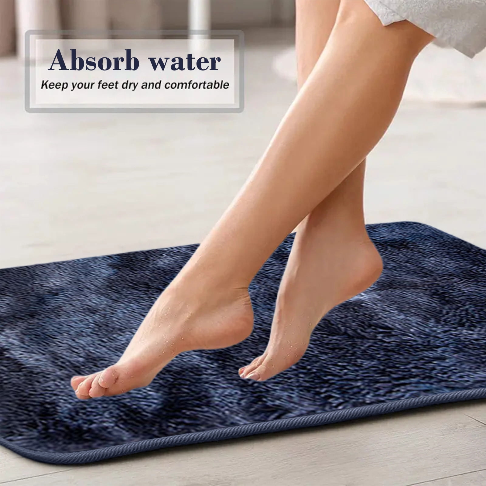 5Pc Bath Mats for Bathroom, Quick-Dry Bathroom Rugs Sets Washable Non-Slip Bath Mat Ultra Soft Absorbent with U-Shaped Toilet for Bathroom, Tub, Shower,Dark — image 6