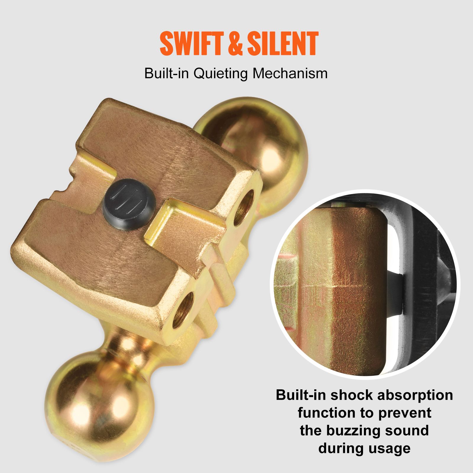 Adjustable Trailer Hitch, 203.2 mm Drop & 165.1 mm Rise Hitch Ball Mount with 63.5 mm Receiver, Solid Tube, 6577 kg GTW, 50.8 mm & 58.7 mm 45# Steel Tow Balls โ image 4