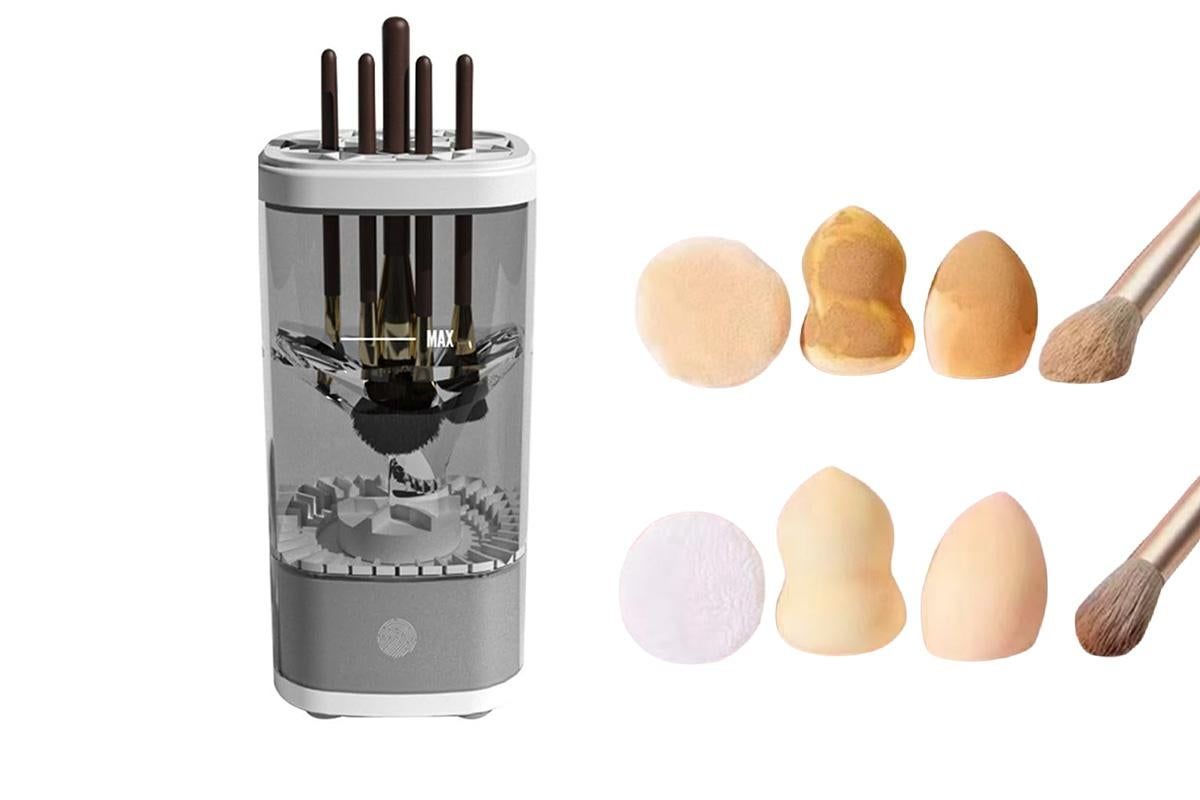 Electric Makeup Brush Cleaner and Dryer Machine Automatic Brush Super Fast Cleaning Tool -Grey — image 4
