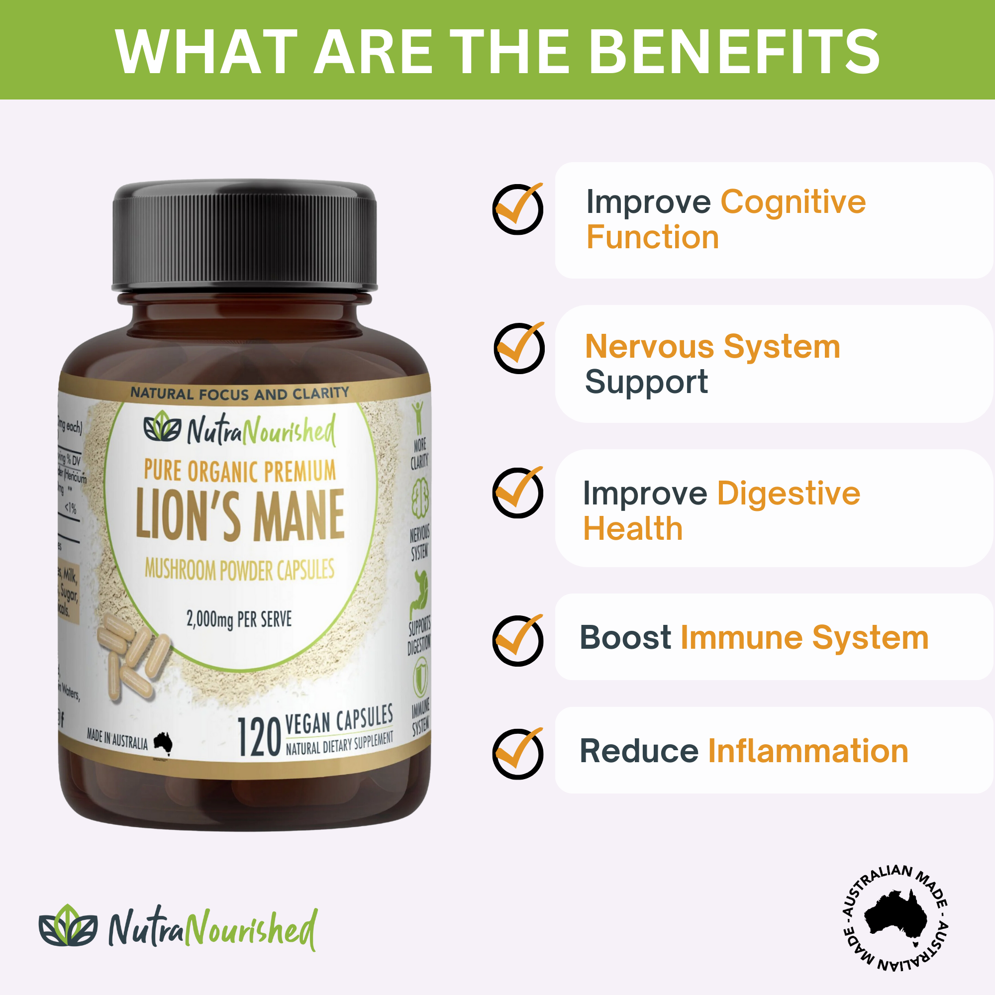 Lion's Mane Mushroom Hericium erinaceus (2, 000mg) 120 Vegan Capsules โ image 3