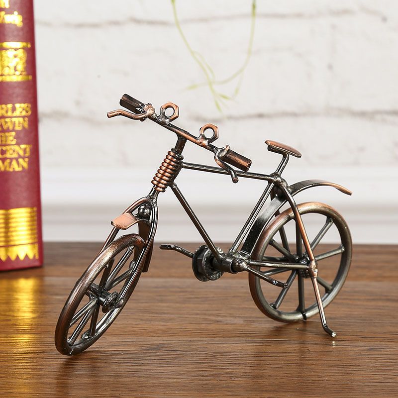 Metal Sculpture Retro Classic Handmade Iron Motorcycle Bicycle Unique Metal Art Decoration Ornaments for Bicycle Motocycle โ image 3