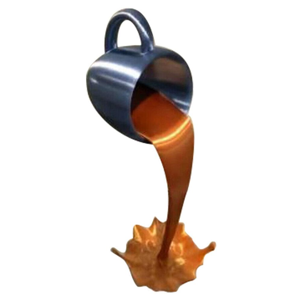 Floating Spilling Coffee Cup Spilling Pouring Coffee Cup Sculpture for Kitchen Dining Room Decor
