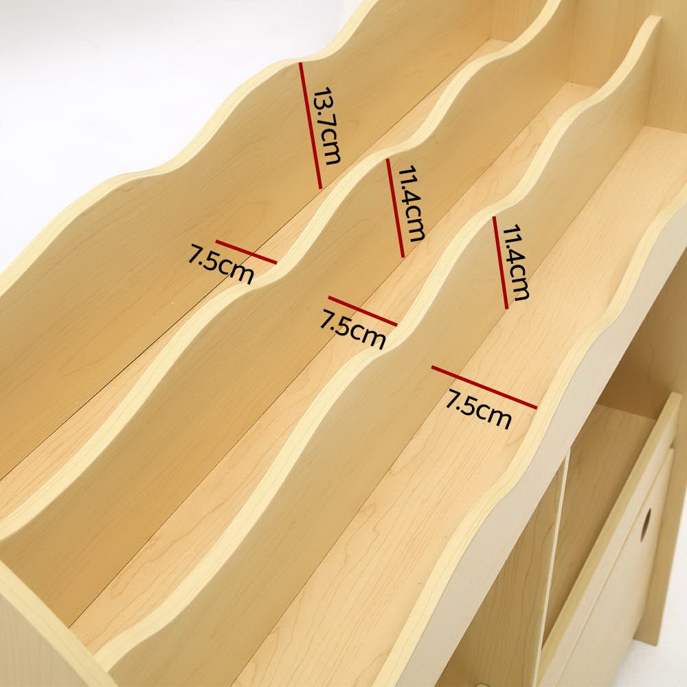 Keezi 3 Tiers Kids Bookshelf Storage Children Bookcase Toy Box Organiser Display โ image 5