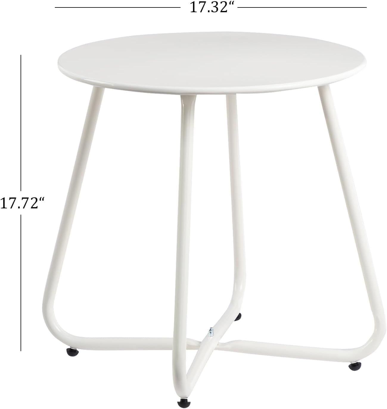 Metal Outdoor Side Table – Round Patio Table, Rust-Resistant Small End Coffee Table for Balcony, Garden, Porch, Living Room & Bedroom – Portable Accent Table — image 4
