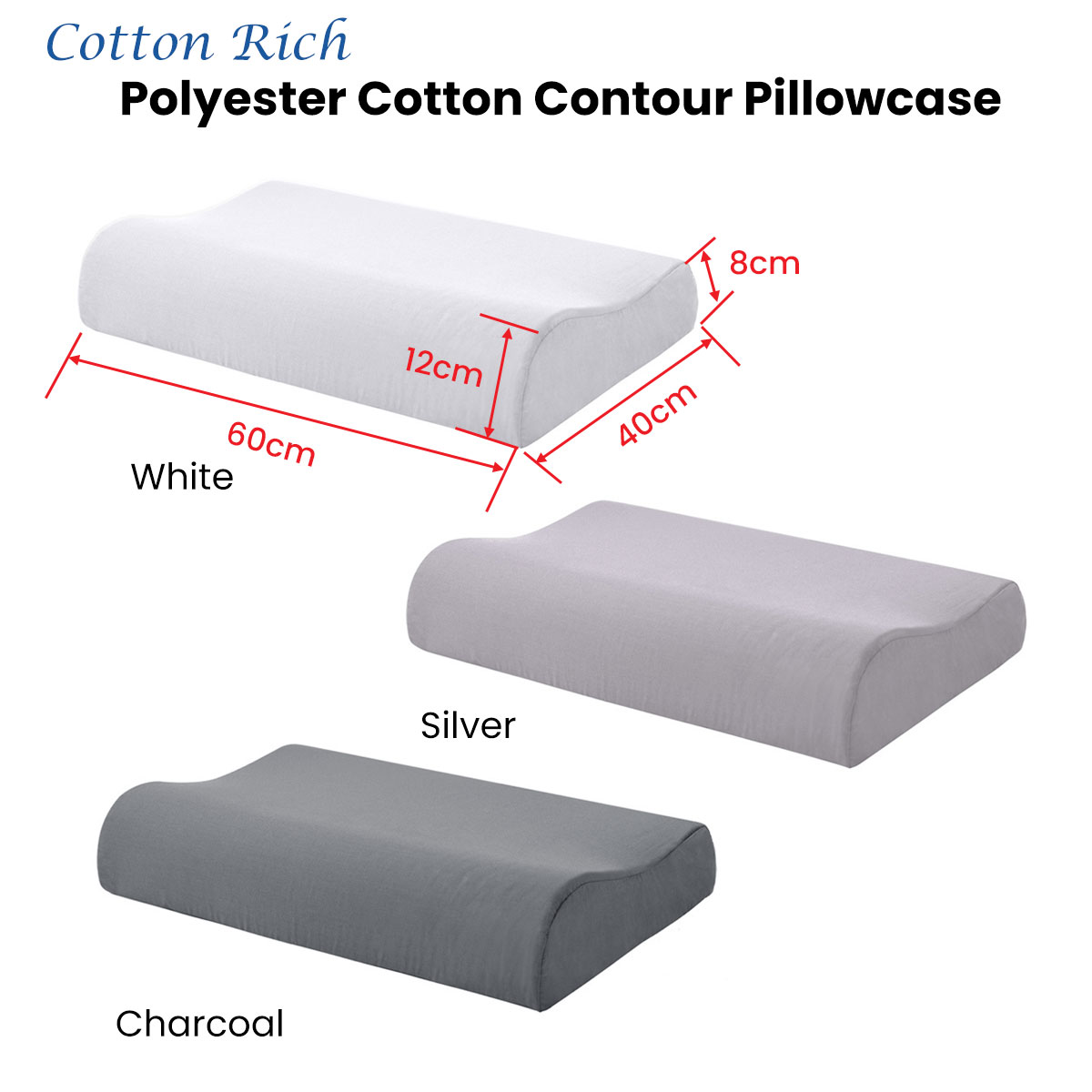 Accessorize Silver Cotton Rich Contour Pillowcase 40 × 60 × 12cm — image 3