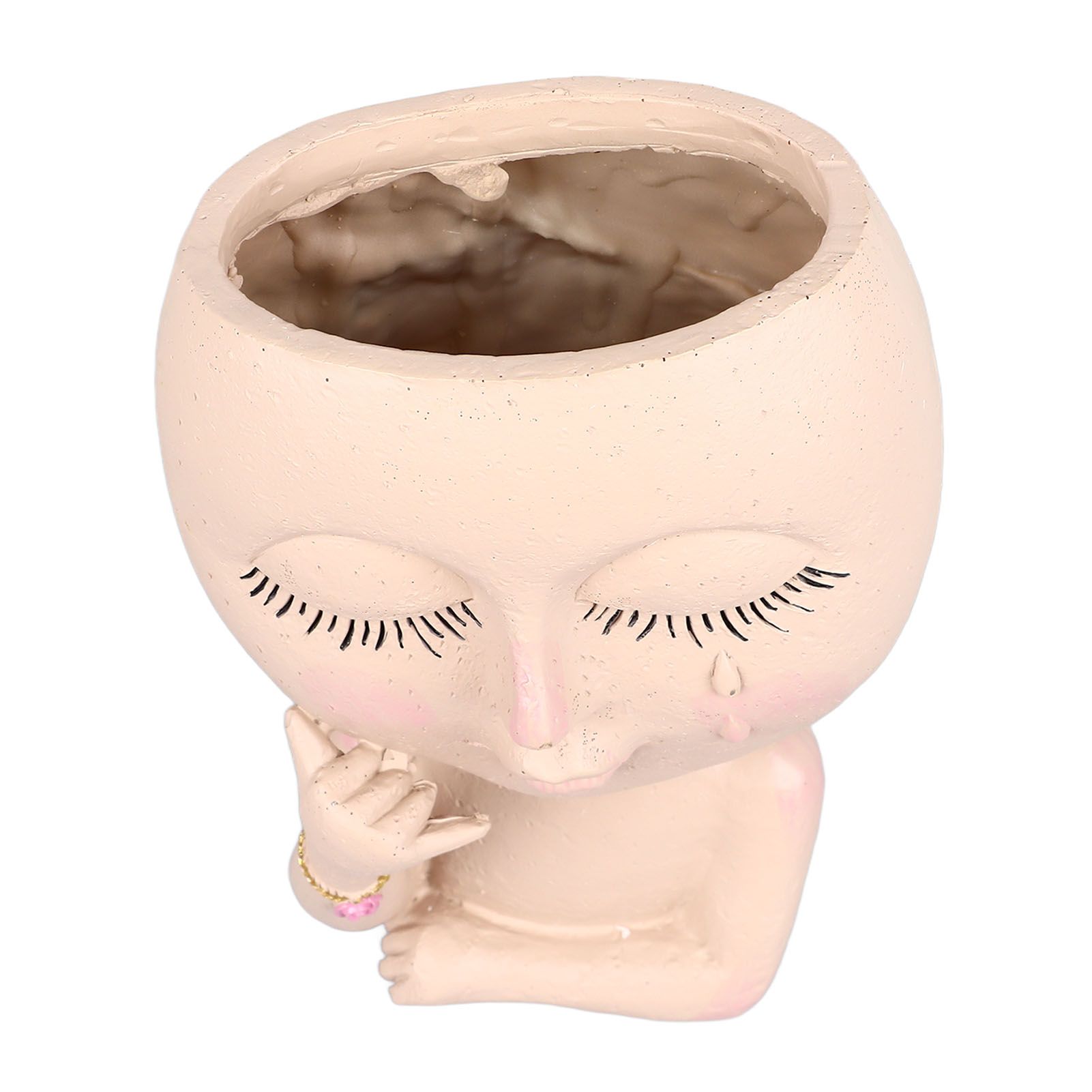 Face Planter Pots Resin Home Head Planter Face Flower Pot Head Planter for Indoor Outdoor Plants with Drainage Hole — image 4