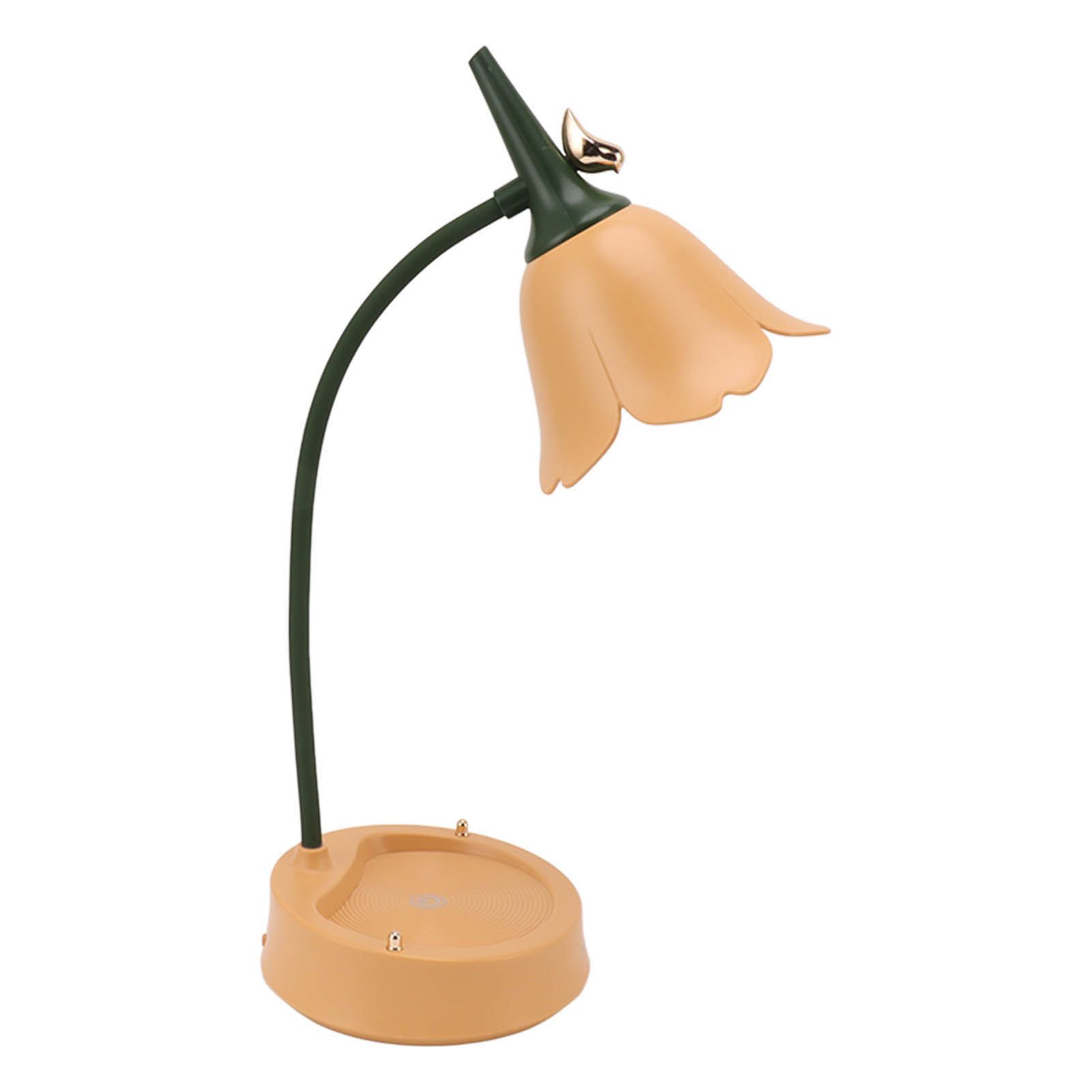 3W LED Touch Desk Lamp 3 Gear Dimmable Foldable Petal Shape Desktop Table Light USB 5V Orange — image 3