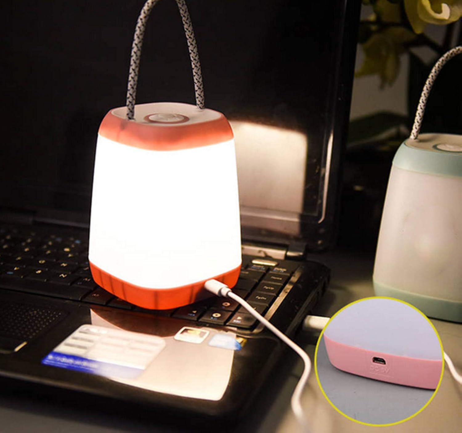 Night Light for Kids, USB Rechargeable Nursery Lamp Portable Camping Lantern with 3 Light Modes for Camping,Emergency,Bedroom,Indoor and Outdoor(Pink, 1 Pack) — image 4