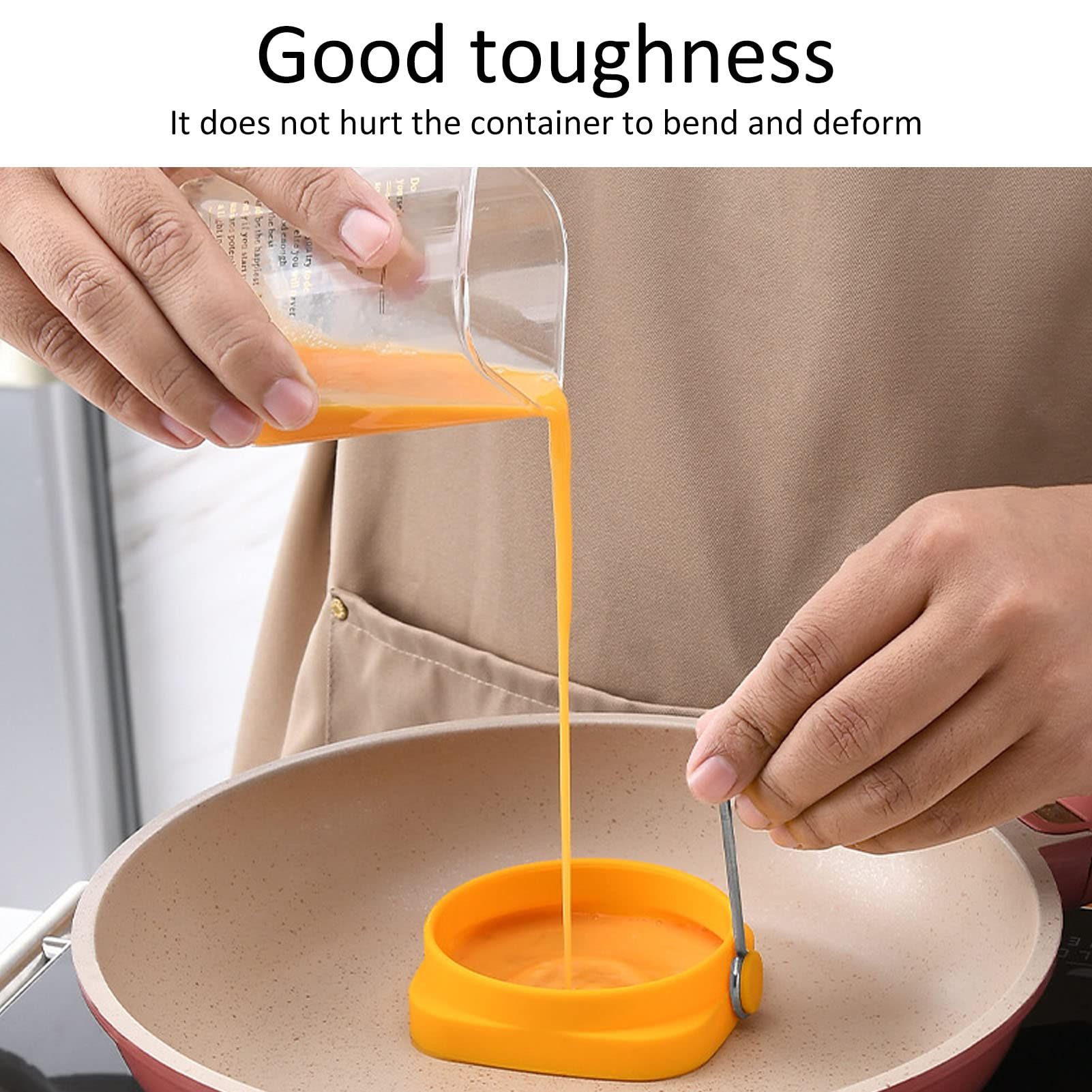 5 PCS Silicone Egg Rings Round and Square Double Sided Frying Egg Maker Molds Non Stick Egg Cooking Rings — image 2