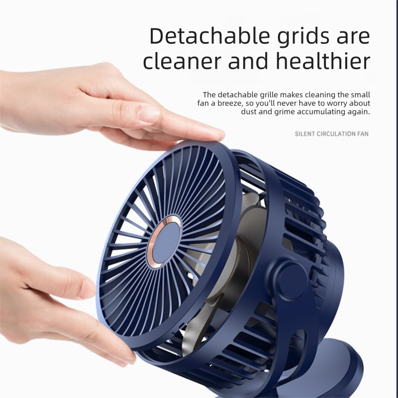 White 10000mAh Portable Clip on Fan with 720 Degree Rotation 4 Speeds for Stroller Kitchen Office Desk Quiet Rechargeable Cooling Solution for Local Homes โ image 4