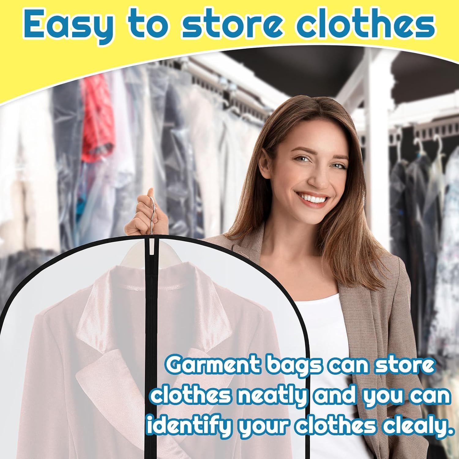 20 Pcs 24 × 72 Inch Garment Bags Bulk Hanging Clothes Storage Covers for Closet Organization Dustproof Transparent Dress Suit Bag Set Wedding Dresses Long — image 5