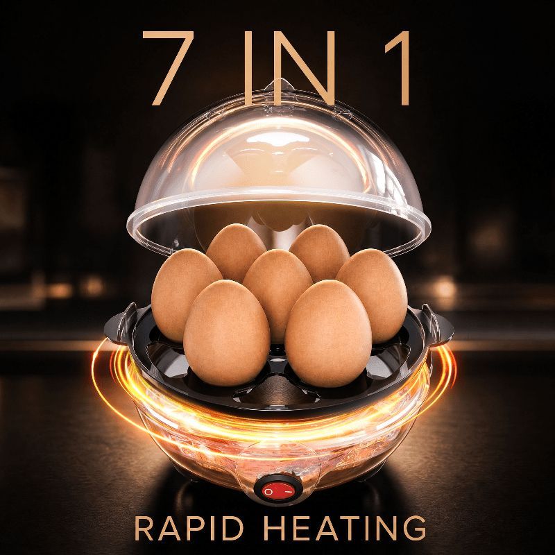 Egg Cooker 7-In-1 Egg Cooker Electric Egg Cooker Rapid Heating Egg Cooker - Black - Size 01 — image 2