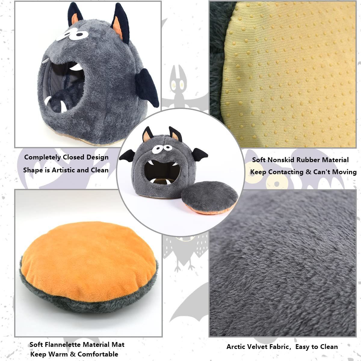 Guinea Pig Bed Hideouts Warm Small Animal Pet Beds Monster Hamster Bed House Accessorie for Guinea Pig Chinchilla Hedgehog Hamster โ image 5