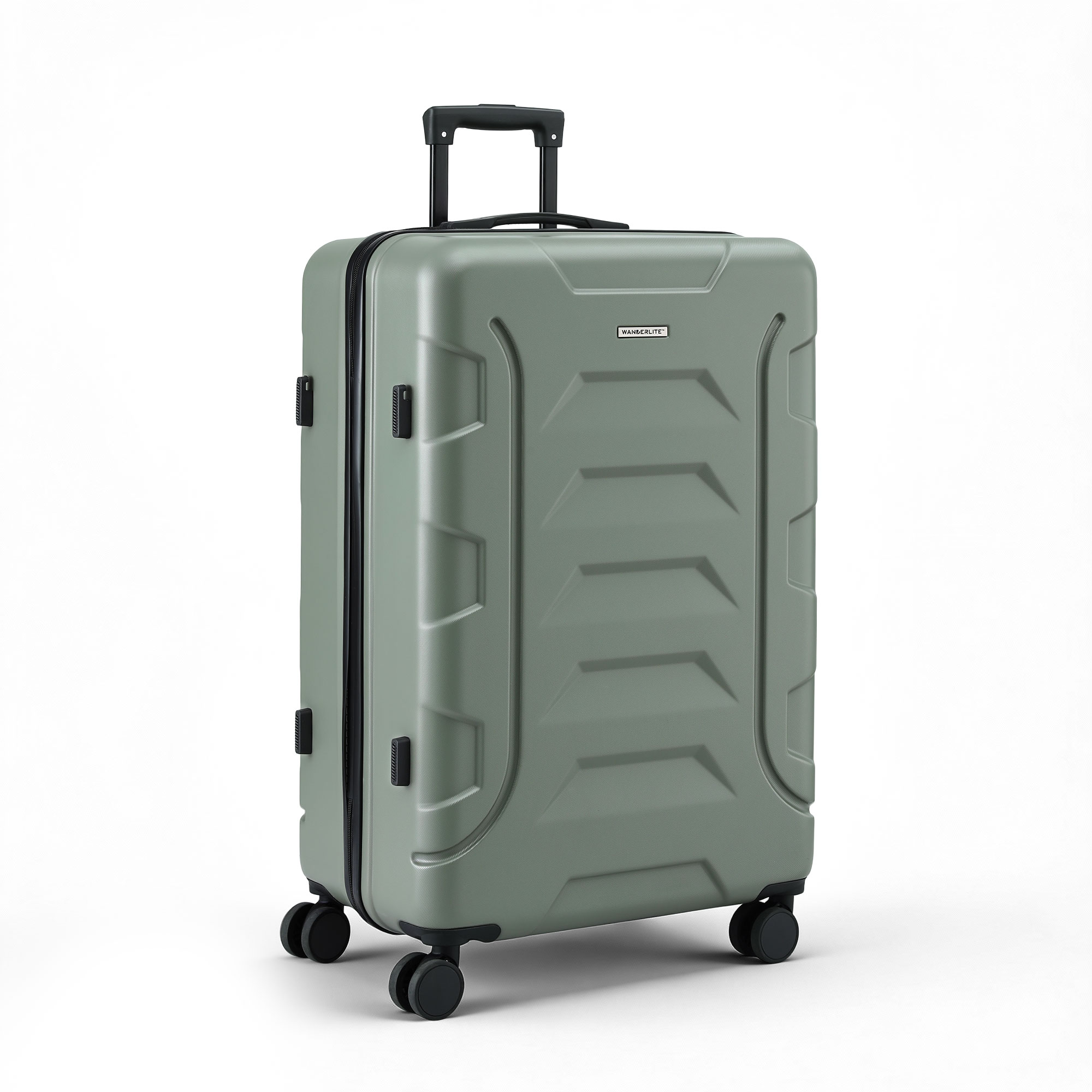 Wanderlite 3pcs Luggage Suitcase Set Trolley Travel TSA Lightweight Hard Case Grey Green — image 3