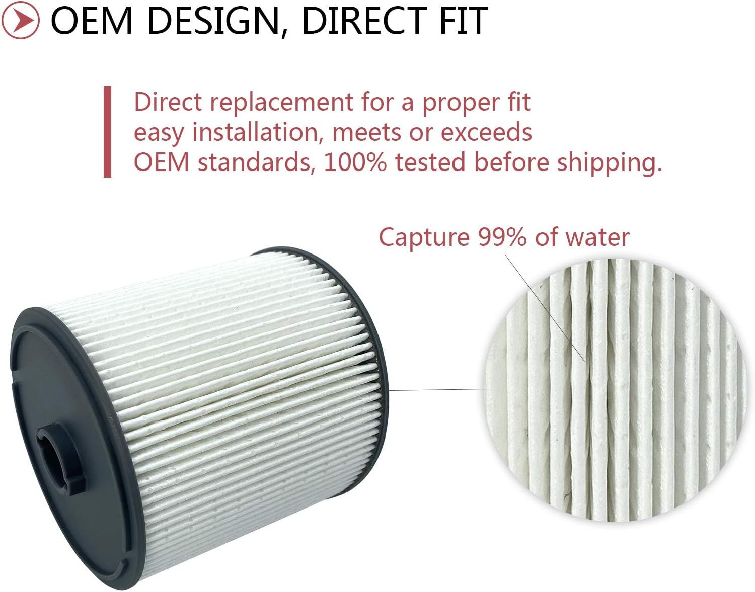 Diesel Fuel Filter and Water Separator Set, 68157291AA and 68436631AA Replacement for 2019-2021 Dodge Ram 6.7L Cummins Trucks โ image 6