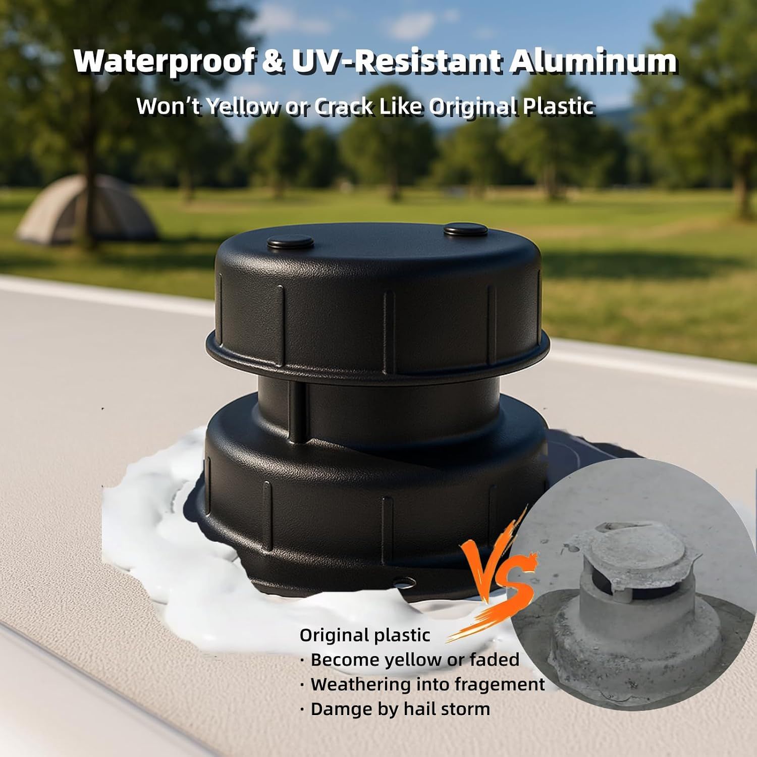 RV Plumbing Vent Cap - Aluminum Trailer Roof Pipe Vent Cover - Weatherproof Durable Replacement for RV Camper Motorhome - White 1-Pack โ image 2