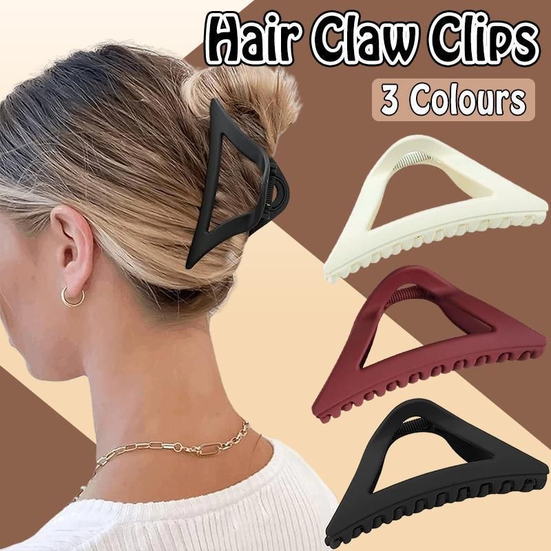 Women's Simple Hair Claws Clip Large Geometric Barrette Ponytail Clamp Hairpin - Black โ image 2