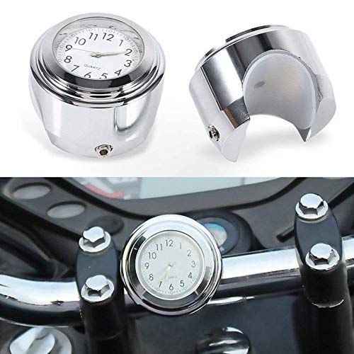 Motorcycle Handlebar Mount Clock,7/8 1" Waterproof Handlebar Dial Clock Watch ,Motorcycle Handlebar Clock & Thermometer — image 4