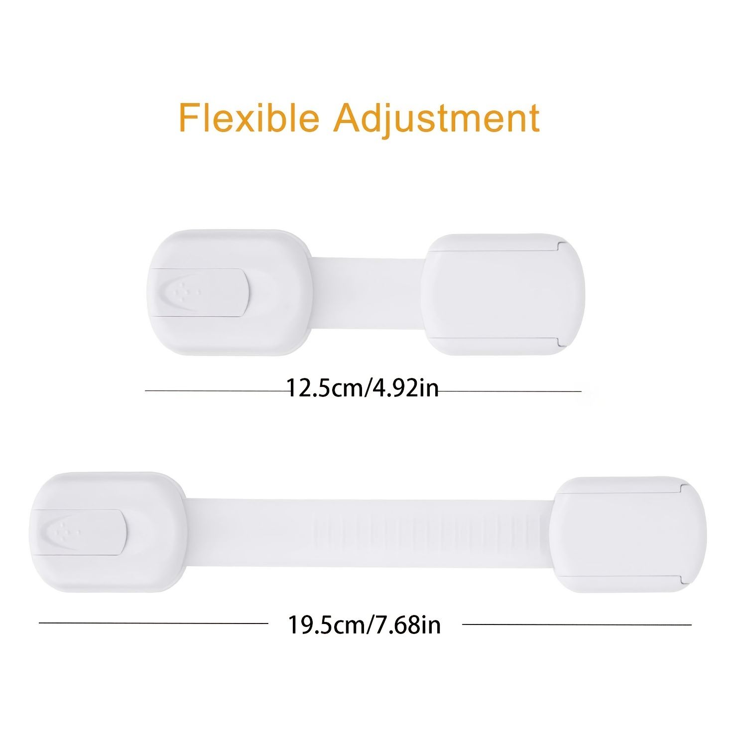 6pcs Cabinet Locks, Adjustable Multi Use Straps Latches for Drawers, Fridge, Dishwasher, Toilet Seat, Cupboard, Closet, Oven,Trash Can, Adhesive No Drilling — image 4