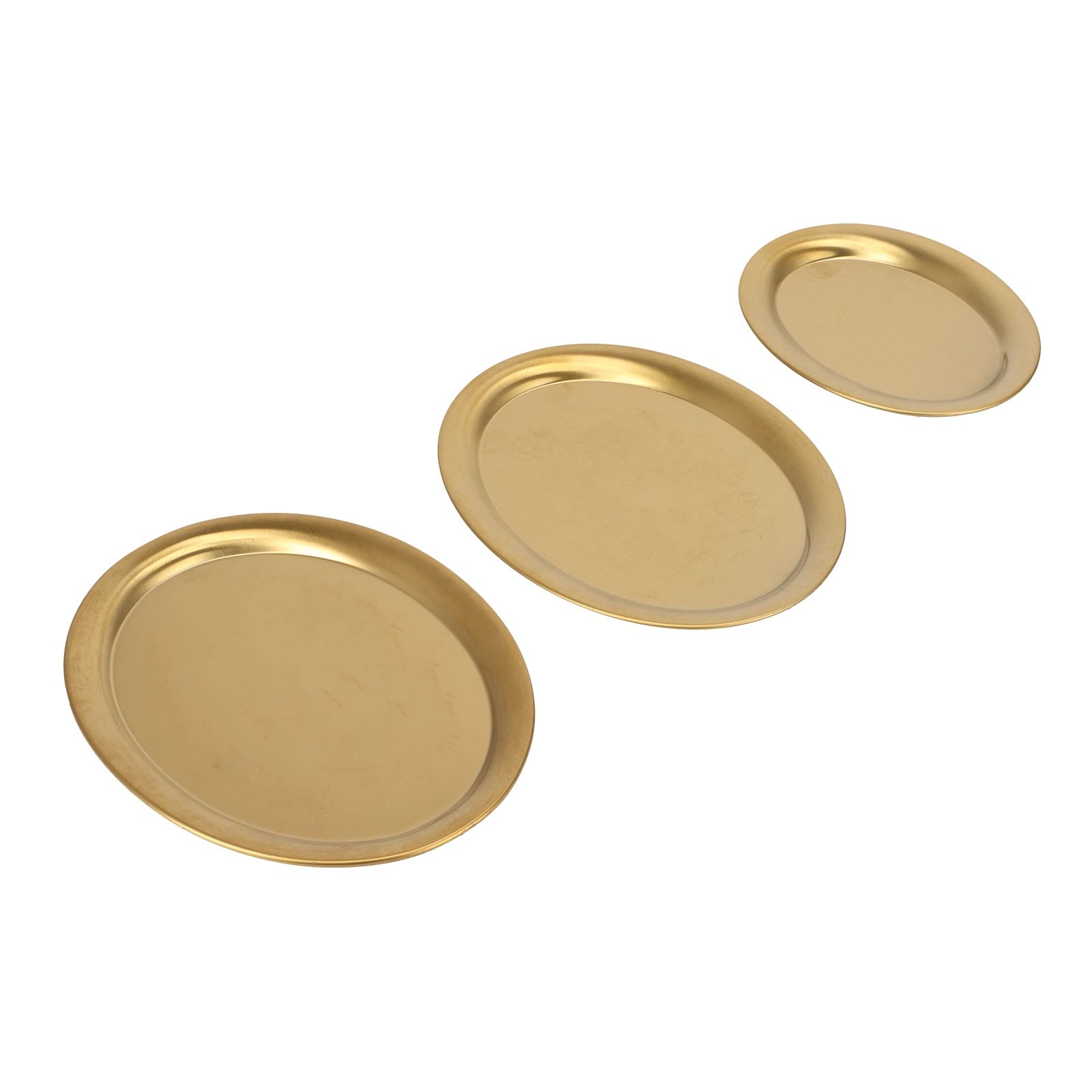 3pcs Stainless Steel Dessert Tray Mirror Polishing Process Snack Jewelry Display TrayGold — image 5