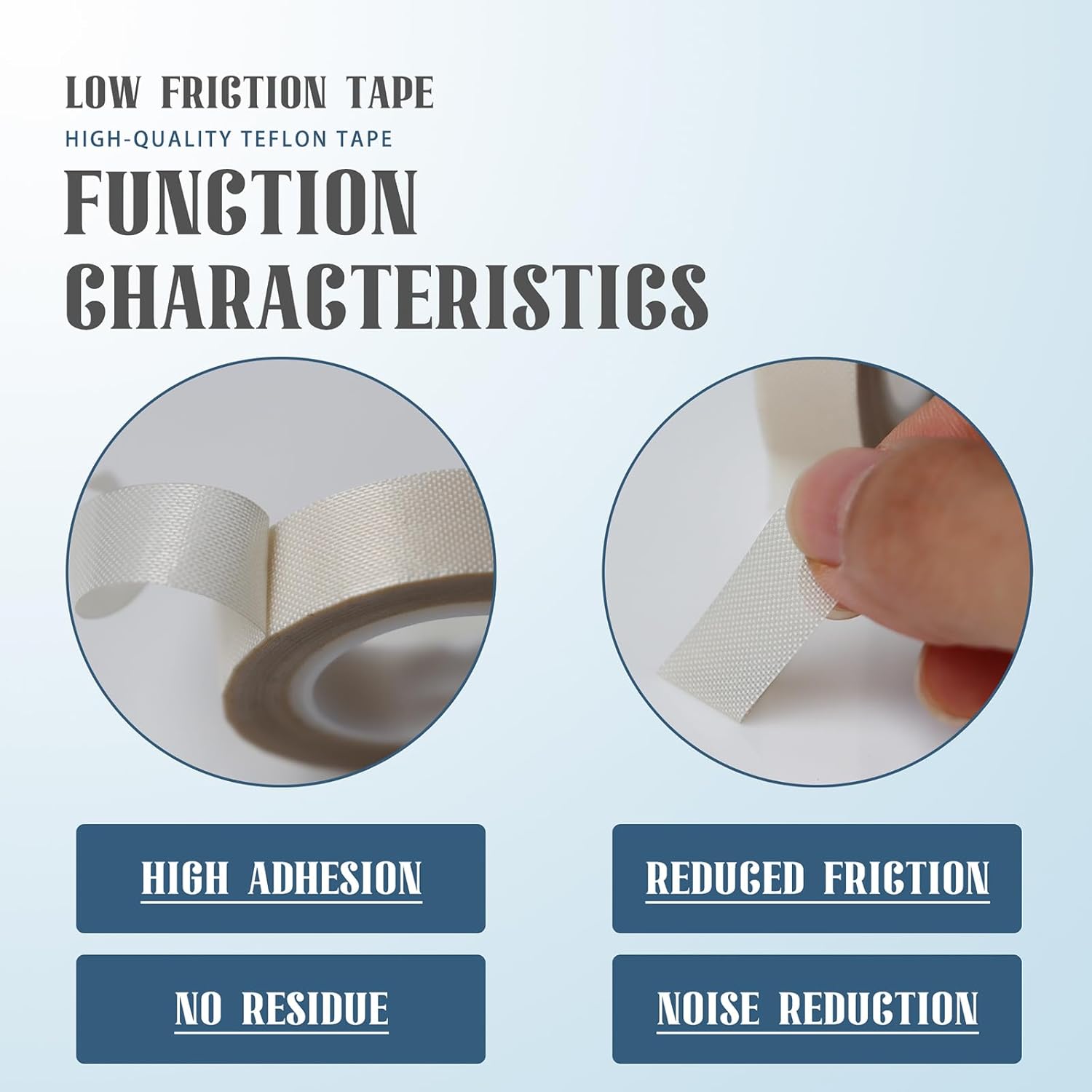 2 Rolls 1/2 Inch x 33 Feet Low Friction Drawer Slide Tape - Squeak Resistant, Abrasion Resistant Surface Protection Tape for Wood, Cabinet, Curtain, Furniture โ image 4