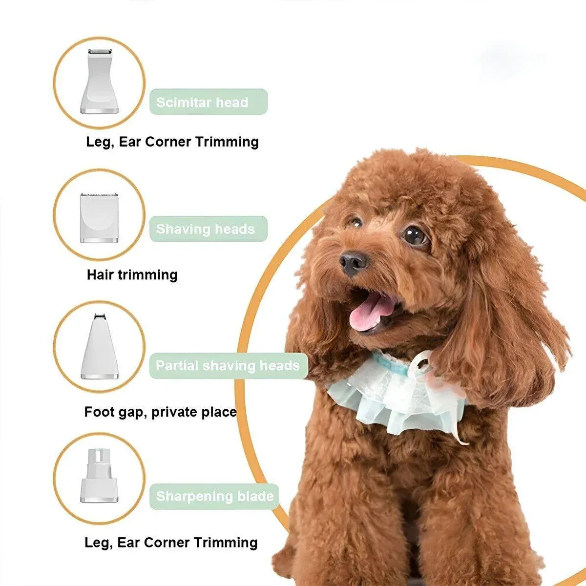 Rechargeable Pet Hair Clippers Professional Grooming Kit for Cats and Dogs — image 3