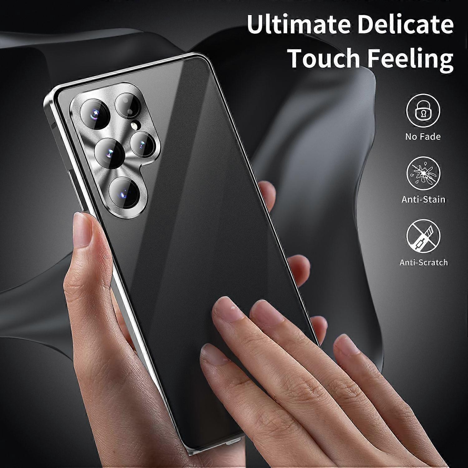 Compatible with Samsung Galaxy S25 Ultra Case Anti-Spy Double-Sided Tempered Glass Magnetic Phone Case - WELLNGS Black_yux Black — image 5