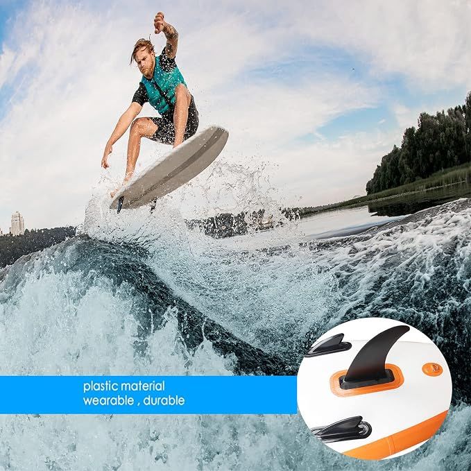 Detachable Center 9" Fin, Kayak Rudder Kit Skeg Tracking Fin Watershed Board for Inflatable Canoe, Stand Up Paddle SUP Boards, Surfboard — image 4