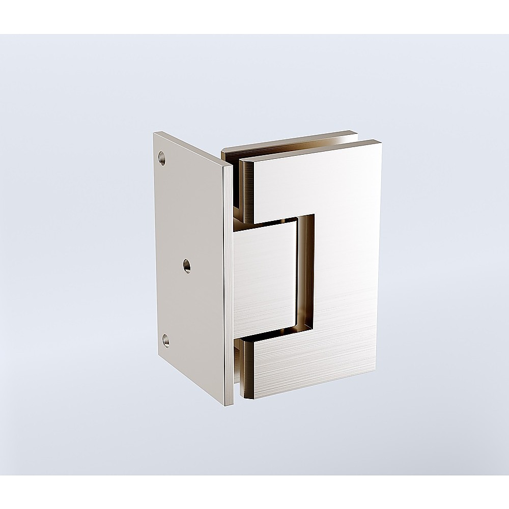 90cm Frameless Swing Bath Screen – Nickel Hardware with Stainless steel hinge for Modern Bathrooms — image 5