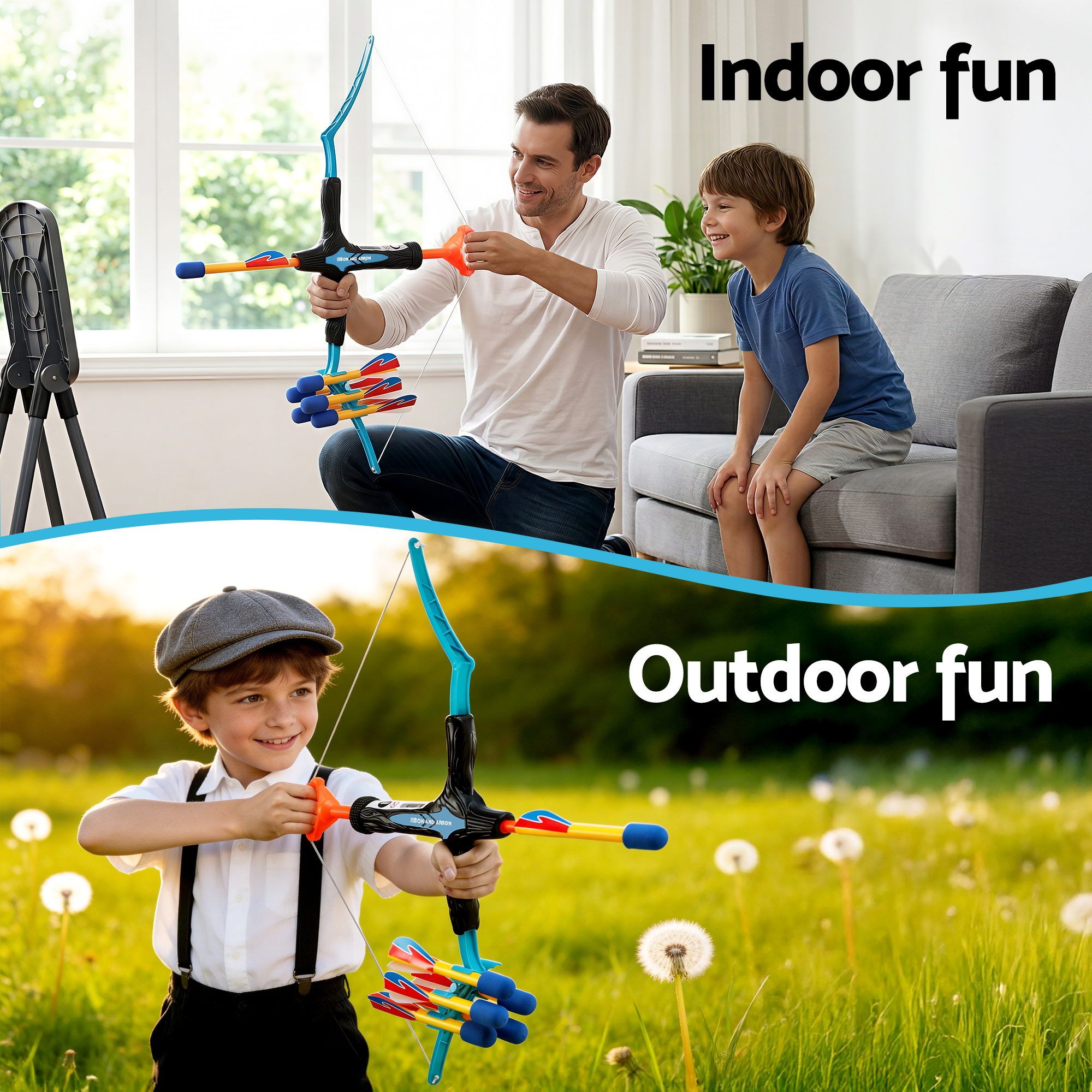 Keezi Kids Bow and Arrow Set Outdoor Sport Game Archery Toys 6 Arrows Children Gifts — image 6