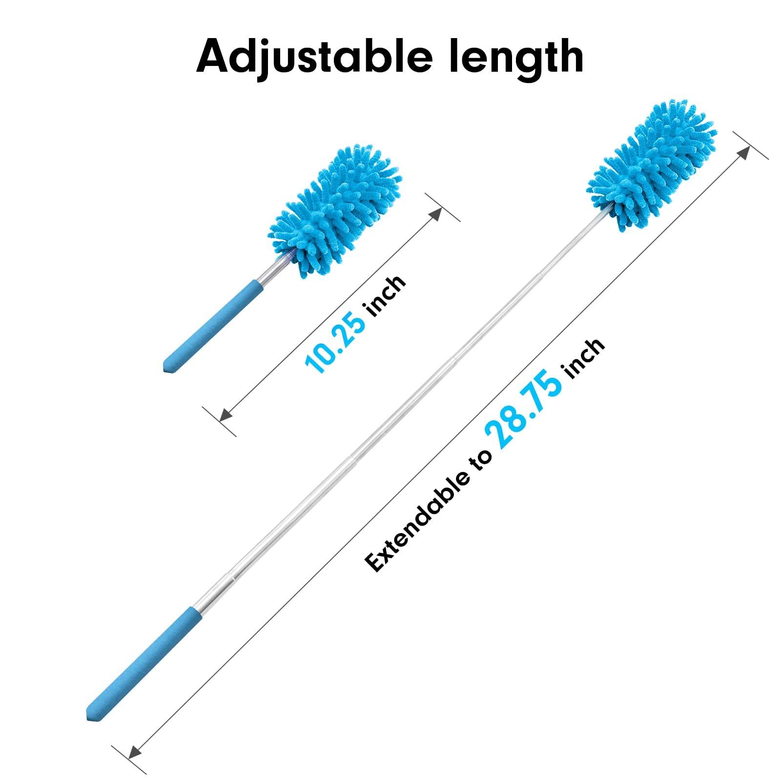 Microfiber Duster for Cleaning, Hand Washable Dusters with 2pcs Replaceable Microfiber Head, Extendable Pole โ image 3