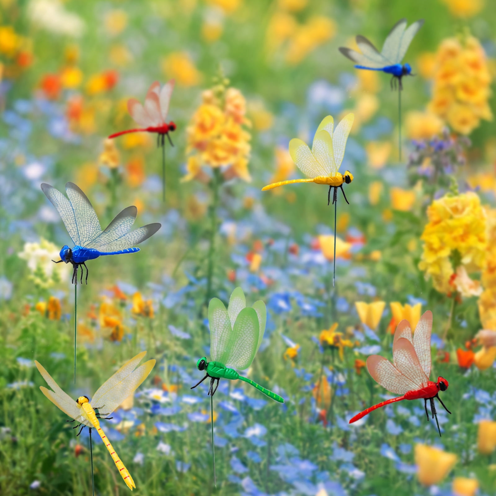 24 Pcs 3D Dragonfly Garden Decor Dragon Fly Garden Stakes Dragonflies Garden Ornaments Patio Decoration Dragonfly Stakes with Sticks, Colors Multicolor โ image 4