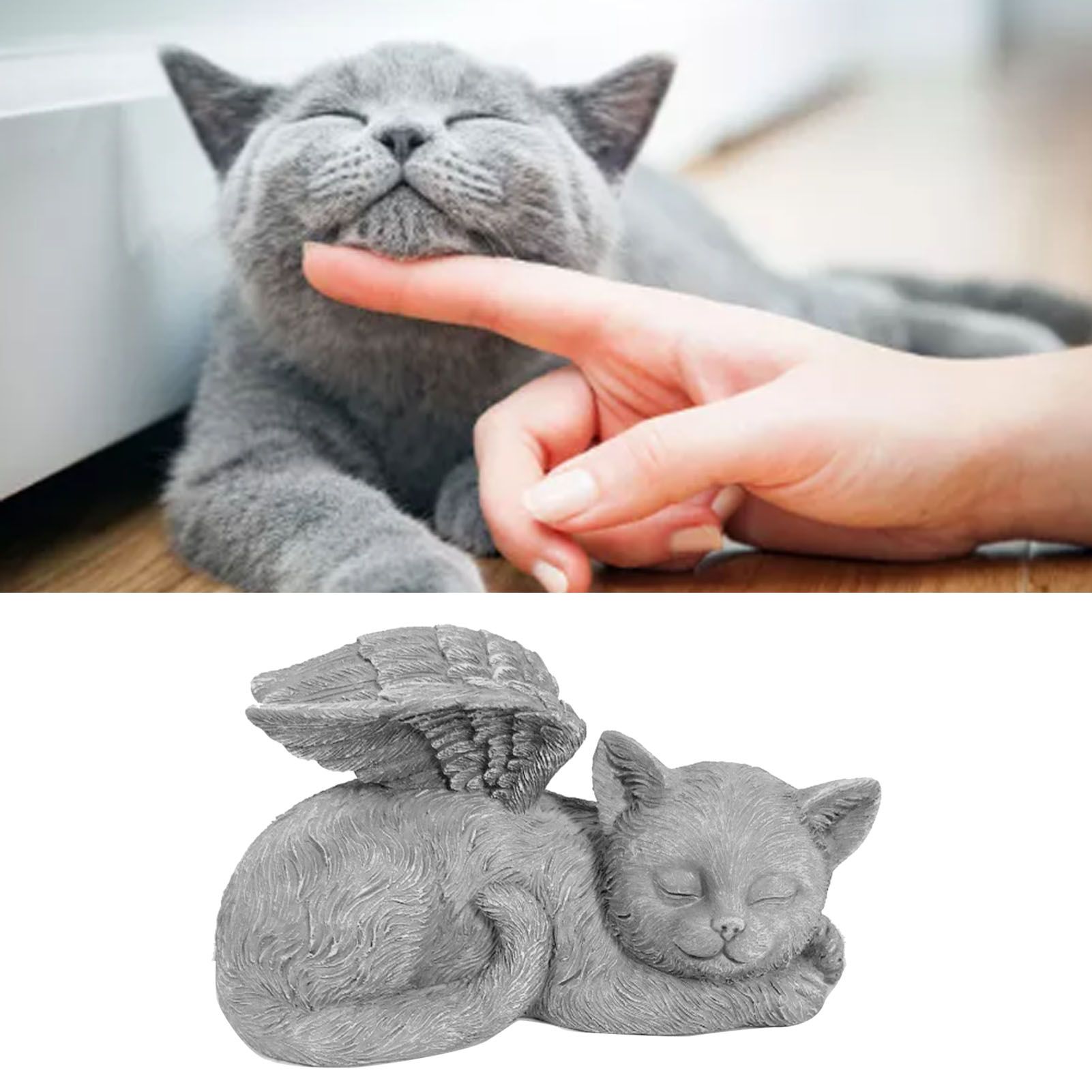 Pet Memorial Statue Resin Sleeping Pet Angel Garden Sculpture for Pet Memorial Gravestone Ornament Angel Cat โ image 6