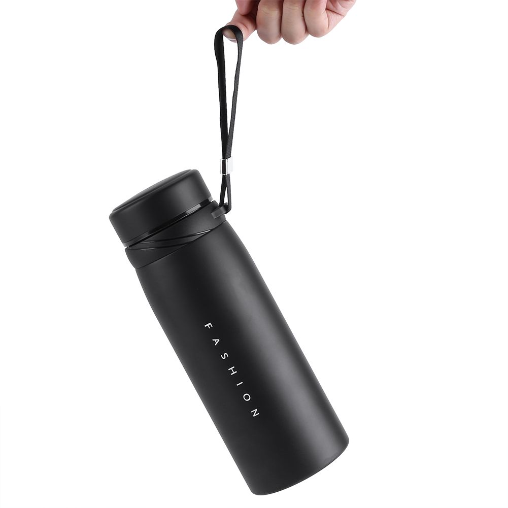 1Pc 900ml Stainless Steel Water Thermal Cup Tea Coffee Travel Drink Bottle (Black) — image 5