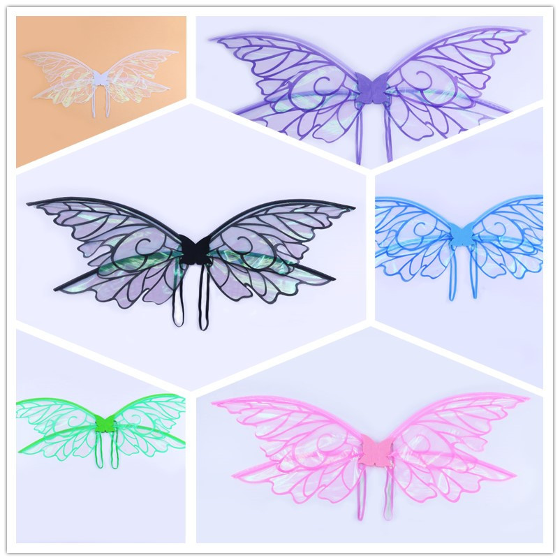 White Enchanting Iridescent Fairy Wings - Sparkle Butterfly Elf Wings for Costume Parties, Cosplay & Dress-Up Fun โ image 3