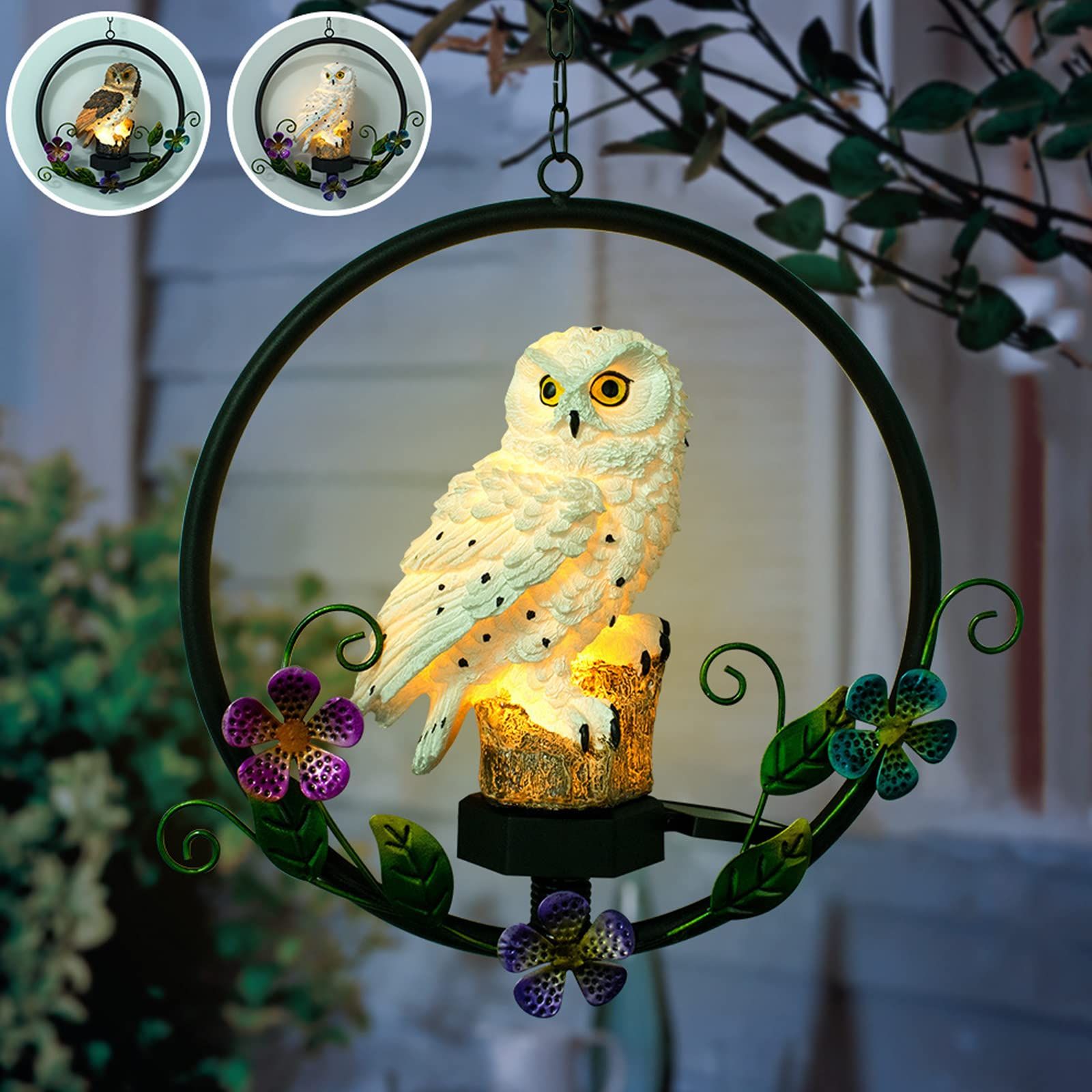 Owl Gifts for Owl Lovers Solar Powered Garden Owl Statue Waterproof Hanging Solar Owl for Outdoor Decorative Unique Owl Gifts โ image 3
