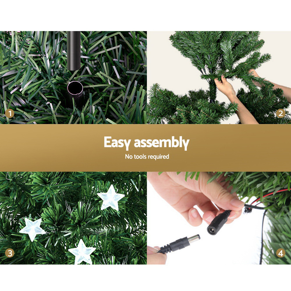 Jingle Jollys 2.1m Christmas Tree Optic Fibre LED Xmas tree Multi Colour โ image 3