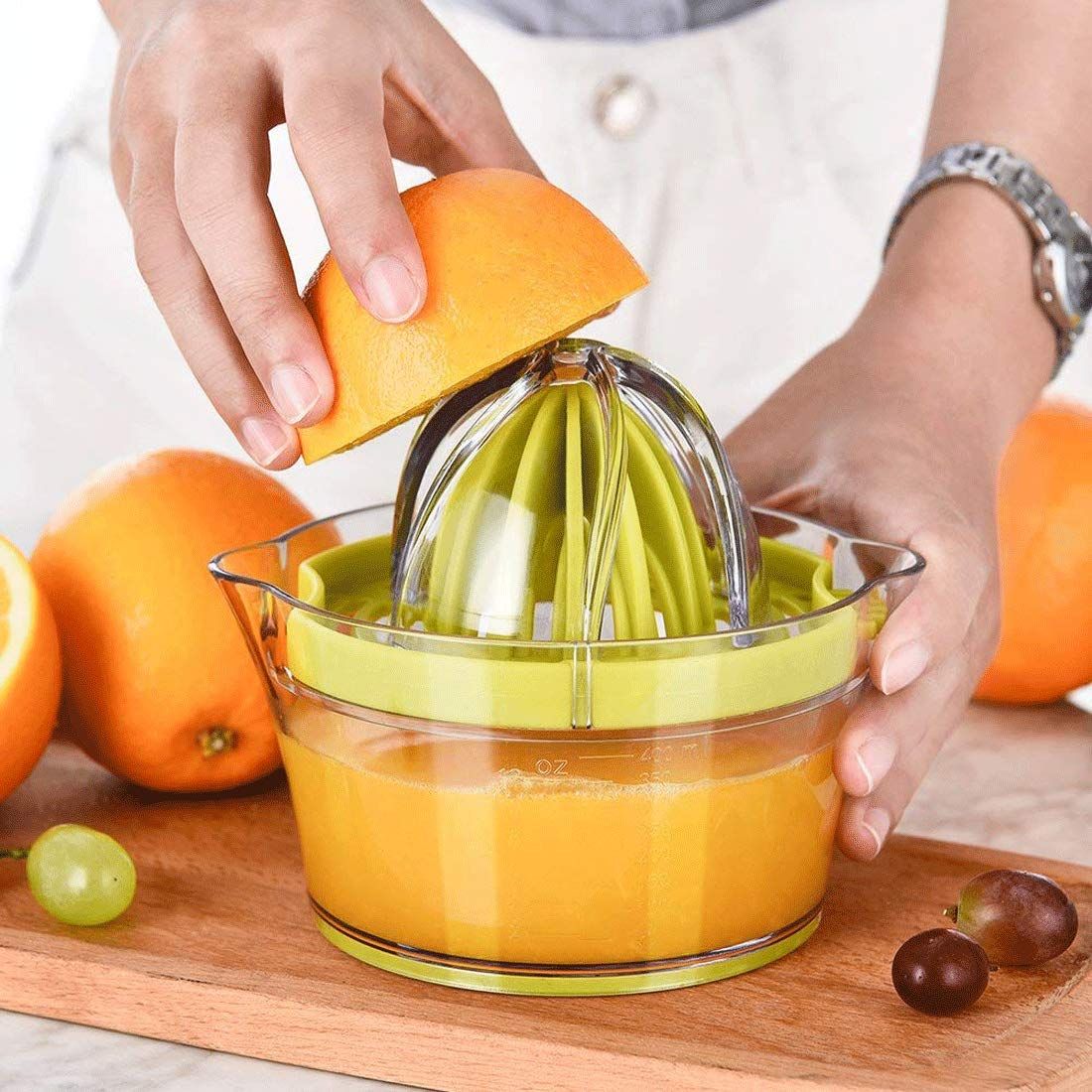 Citrus Lemon Orange Juicer Manual Hand Squeezer with Built-in Measuring Cup and Grater, Fresh pressing tool juice cup — image 3