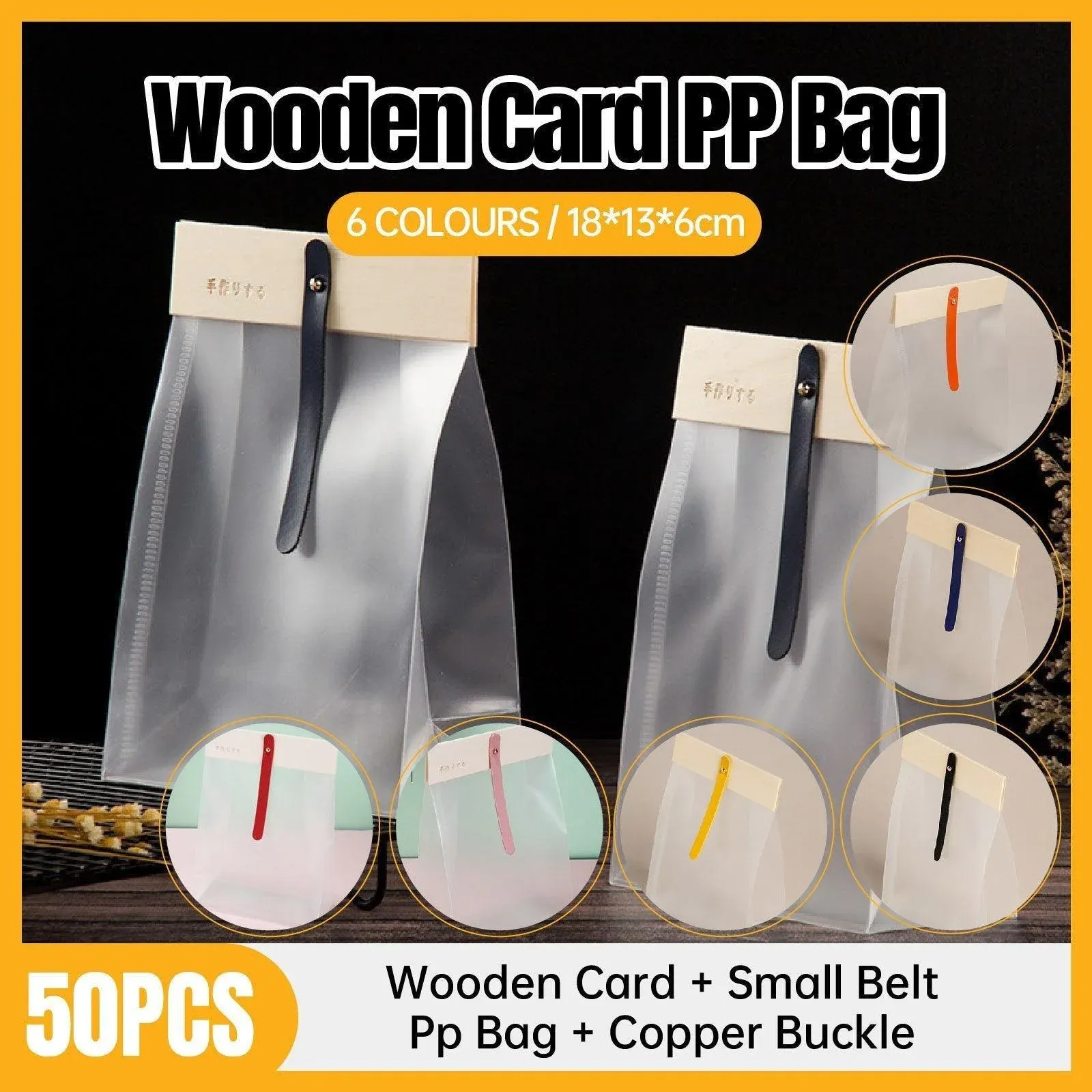 50pcs Transparent Snack Bags Biscuit Candy Bags Resealable Food Packaging - Blue — image 2