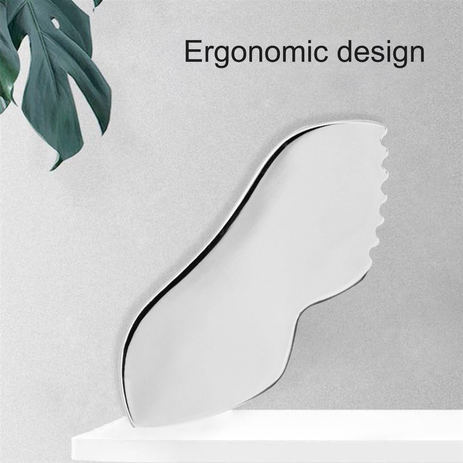 Stainless Steel Gua Sha for Facial Skin Care Scraping Massage Tool with Comb Teeth | Facial Massage, Neck โ image 3