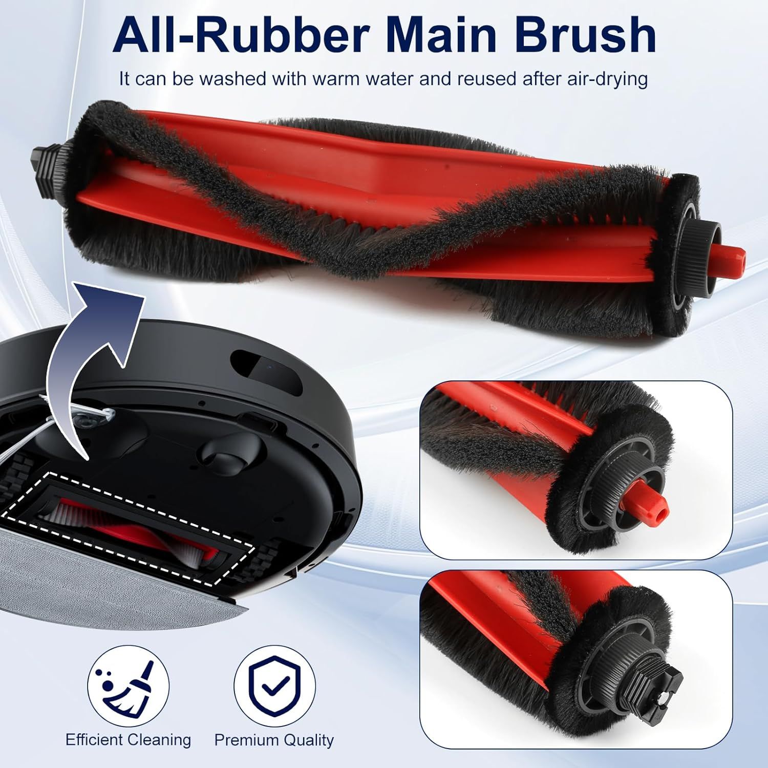 18 Pack Accessories Replacement Parts Compatible with Roborock Q7 M5, Q7 M5+ Robot Vacuum Cleaners, 2 Main Brush, 4 Hepa Filter, 6 Mop Pads, 6 Side Brush โ image 4