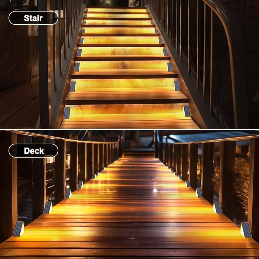 LED Solar Step Lights Waterproof Outdoor Stair Lights, Solar Deck Lights Outdoor Decor Solar Decoration Lights for Yard, Patio, Garden, Walkways, Front Door — image 5