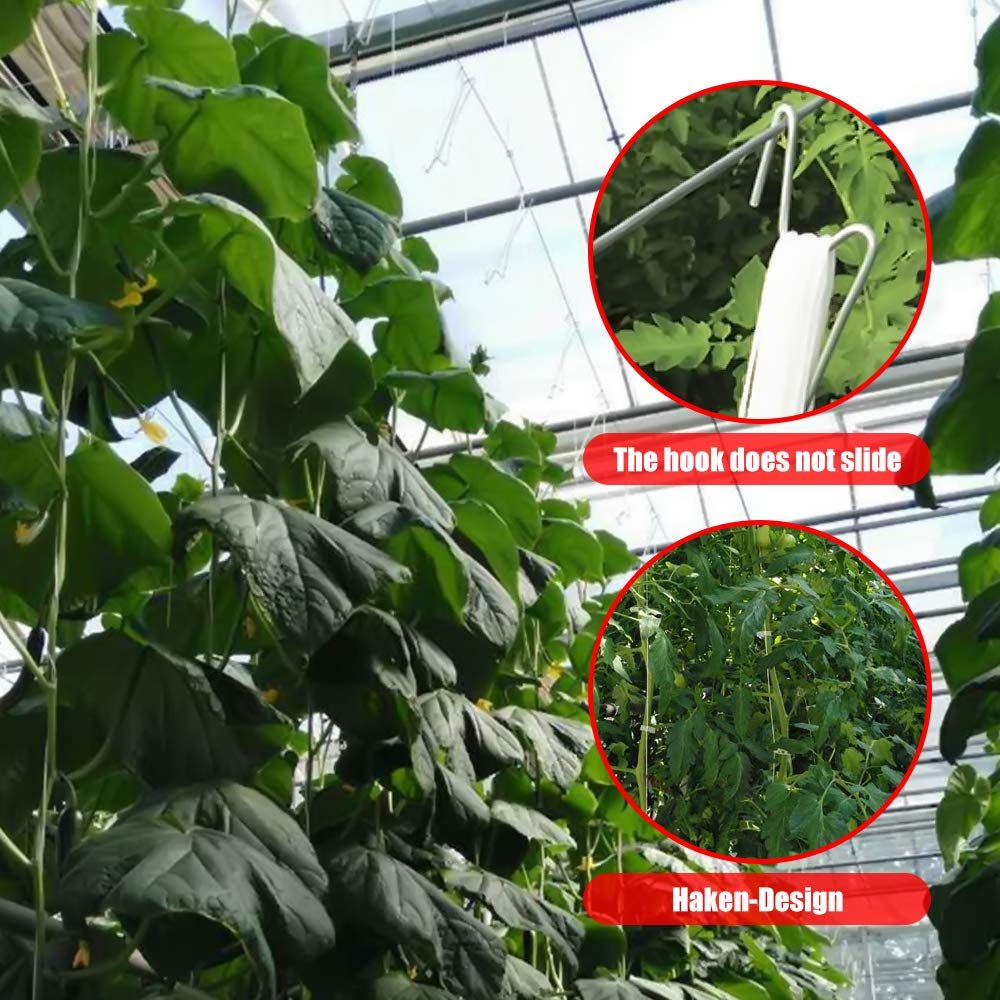 10 Pcs Tomato Support Hooks Plant Climbing Hooks Garden Hooks for Garden Flower Vegetable, Plant Vine Tie Support Tool 33ft Rope — image 2