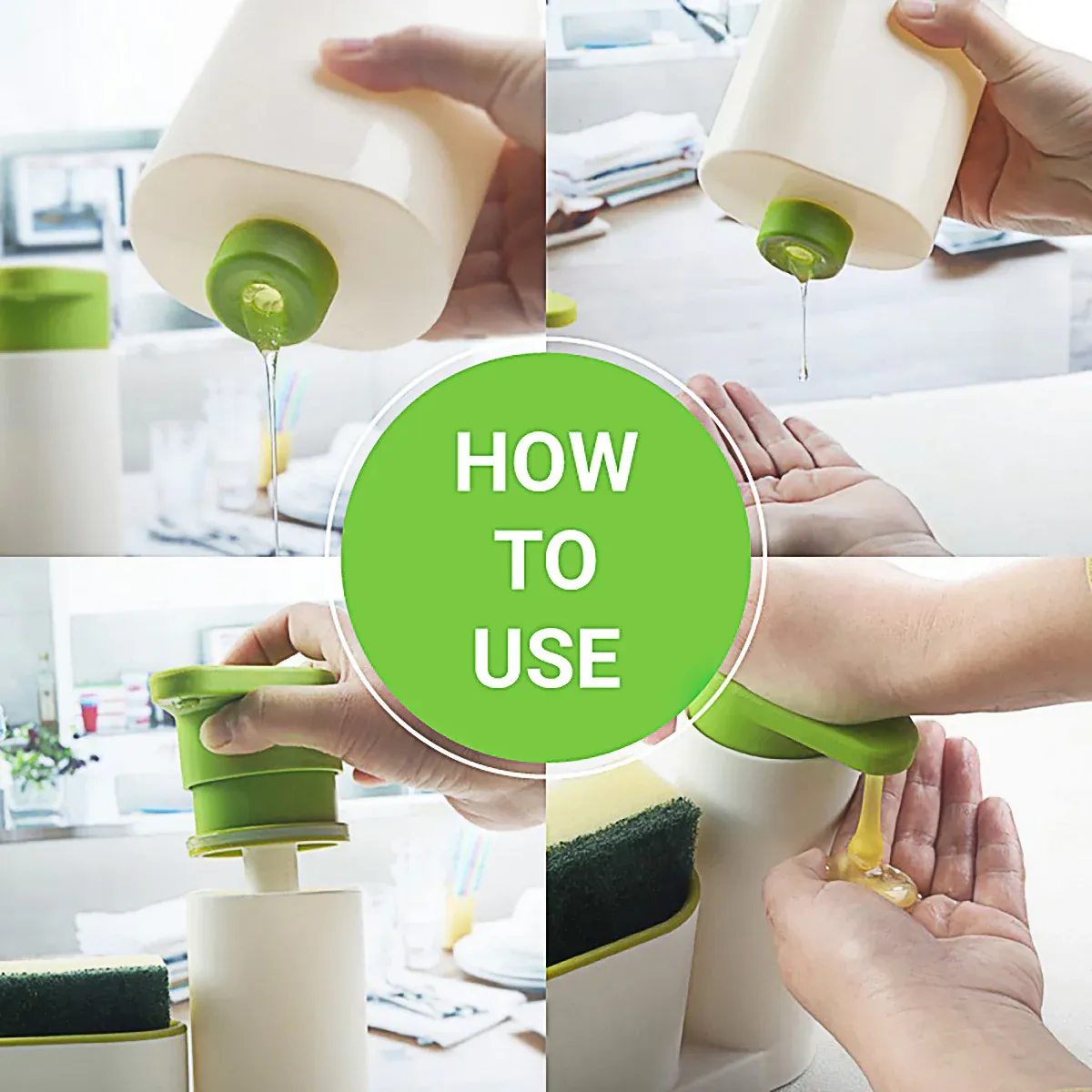 2/3 in 1 Soap Dispenser Organizer Hand Sanitizer Detergent Holder Bathroom Rack - 3-Green — image 5