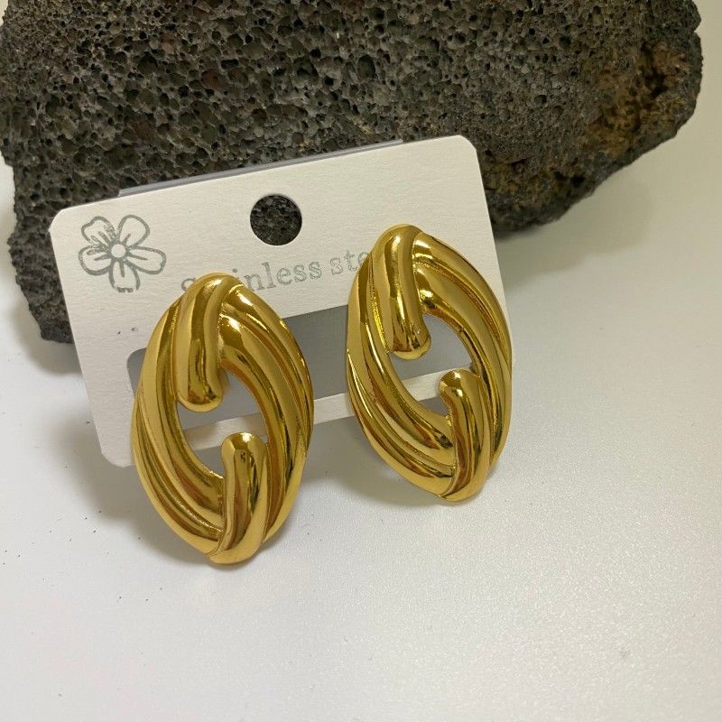 Combination C 18K Gold-Plated Stainless Steel Earring Set - 3 Pairs Minimalist Geometric Studs for Women with Gift Box Packaging โ image 3